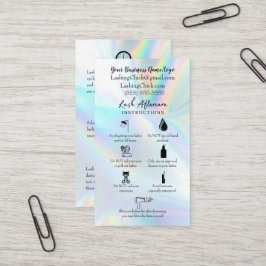 Cartão De Visita Placa de Instrução de Pós-Tratamento Lash