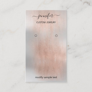 Cartão De Visita Placa de Joalharia de Logotipo Cinza de Rosa de Pr