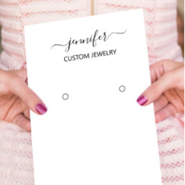 Cartão De Visita Placa de joalharia Logotipo Mídia social Preta Bra