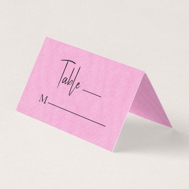 Cartão De Visita Placa de Local de Casamento de Script Preto Simple (Frente)