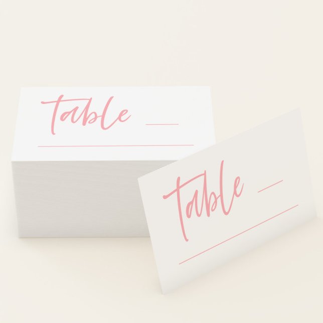 Cartão De Visita Placa de Local de Casamento Rosa-Blush (Criador carregado)