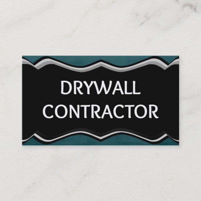 Cartão De Visita Placa de Nome Elegante do Contratante de Drywall (Frente)