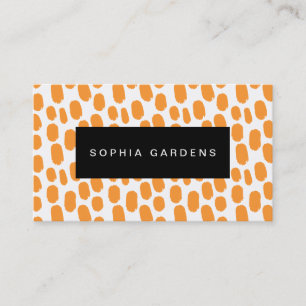 Cartão De Visita Placa de Nome - Traços de Pintura - Laranja Claro