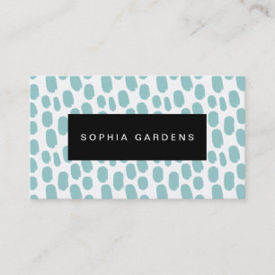 Cartão De Visita Placa de Nome - Traços de Pintura - Verde Azul Cla
