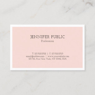 Cartão De Visita Placa de pia-rosa de tendência minimalista elegant