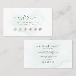 Cartão De Visita Placa de Recompensa de Cor de Água Verde PixDezine