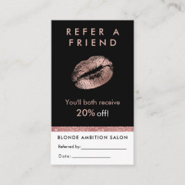 Cartão De Visita Placa de Referência de Salão para Lábios Luminosos