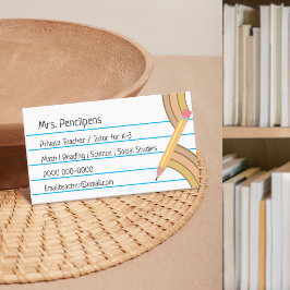 Cartão De Visita Placa de segurança neutra do professor Boho Arco-í