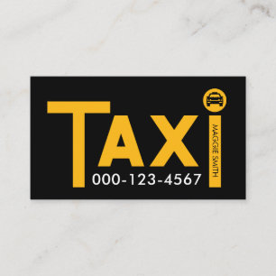 Cartão De Visita Placa de Sinalização de TAXI Amarela