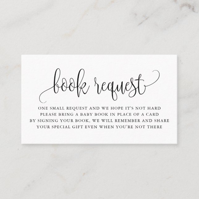 Cartão De Visita Placa de Solicitação do Livro de Chás de fraldas d (Frente)