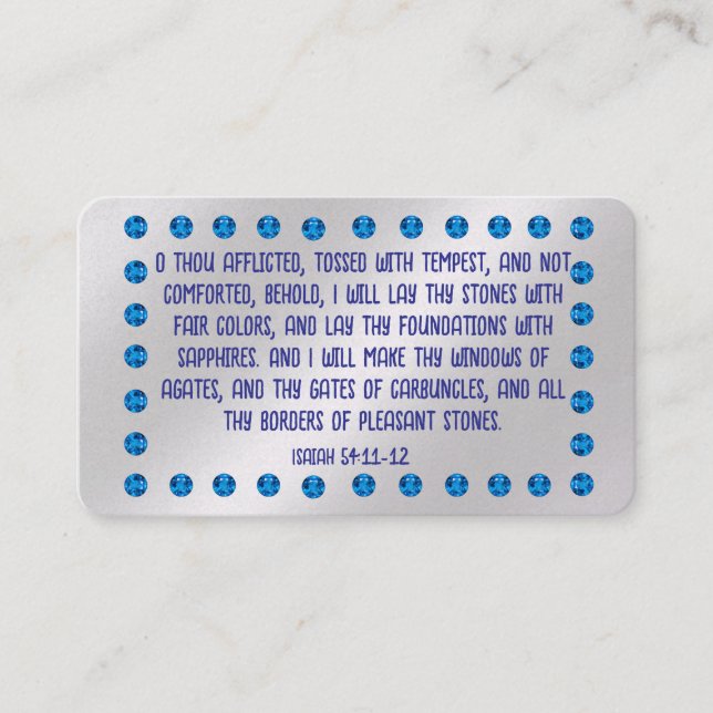 Cartão De Visita Placa de Trato do Evangelho (Frente)