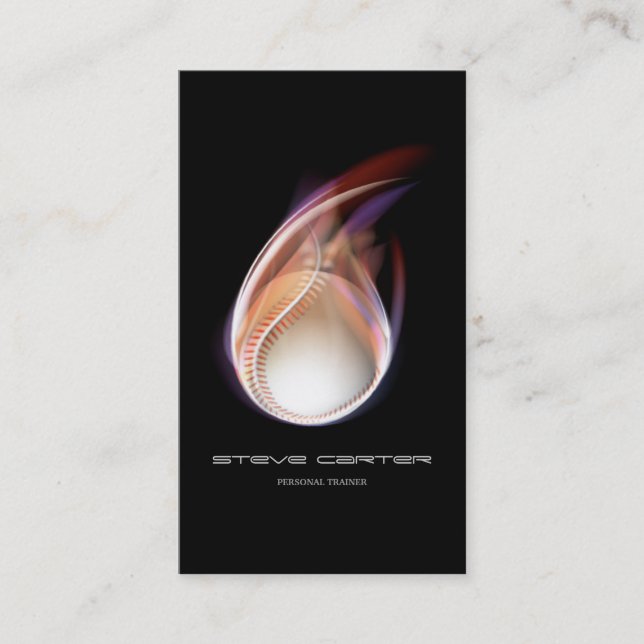 Cartão De Visita Placa de Treinador Profissional Pessoal para Baseb (Frente)