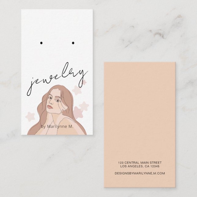 Cartão De Visita Placa de vídeo Boho Woman Boutique Earring (Frente/Verso)