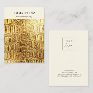Cartão De Visita Placa de vídeo de colar ・ Logotipo Dourado de text