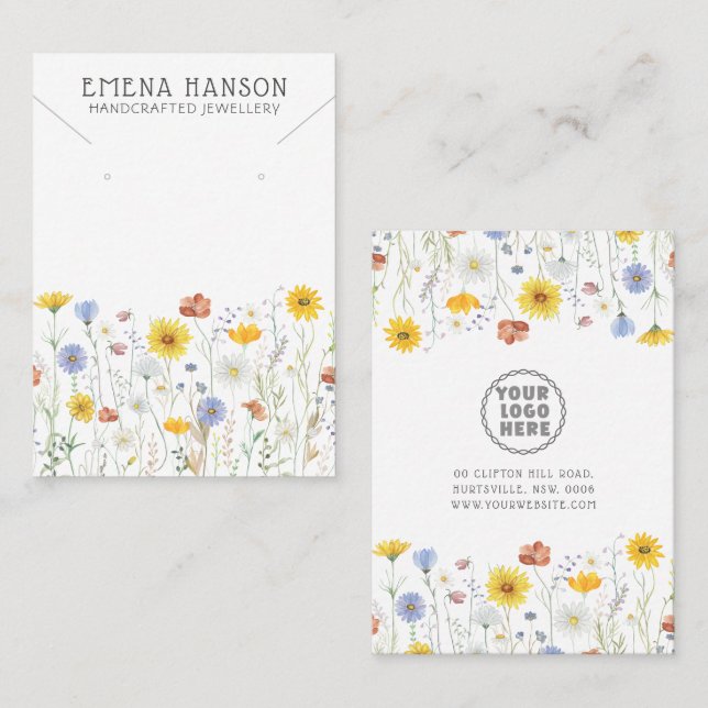 Cartão De Visita Placa de Vídeo de Colar Russo de Flores Selvagens (Frente/Verso)