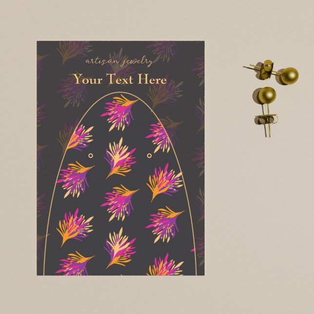 Cartão De Visita Placa de vídeo de joia personalizada Elegante Abst (Criador carregado)