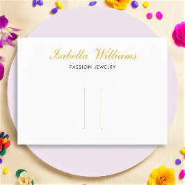 Cartão De Visita Placa de vídeo do clipe de cabelo Dourado Elegante