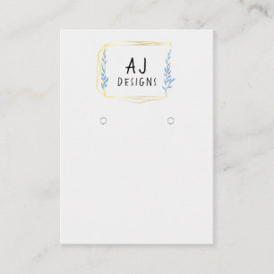 Cartão De Visita Placa de Vídeo Geométrico Dourado Floral