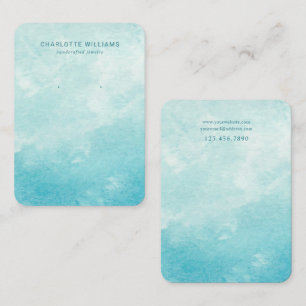 Cartão De Visita Placa de Vídeo Personalizada de Aqua Watercolor