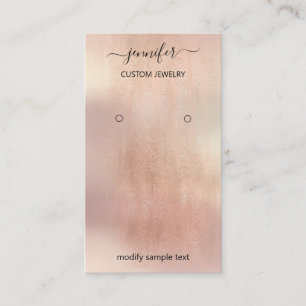 Cartão De Visita Placa joalharia de logotipo Rosa Blush de mídia s