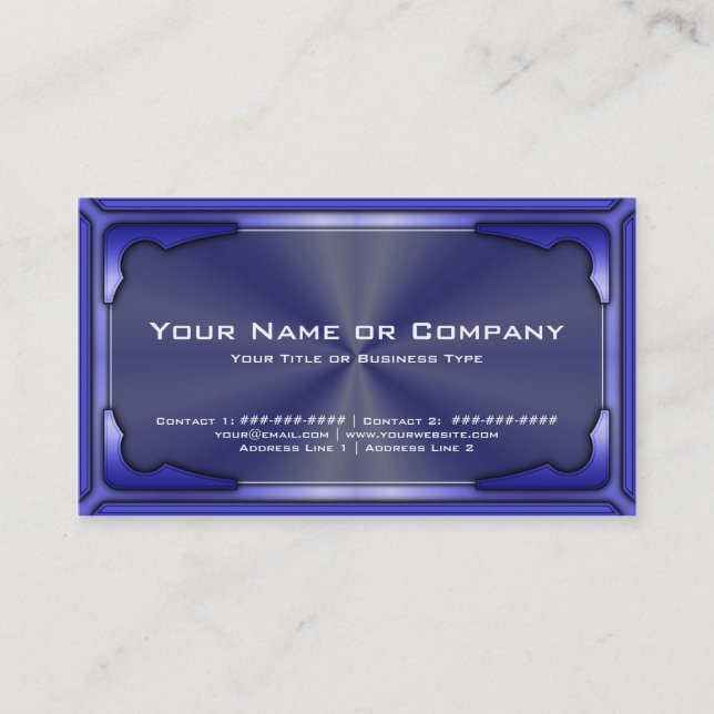 Cartão De Visita Placa metálica Hi Tech Faux Versão 1 com Foto (Frente)