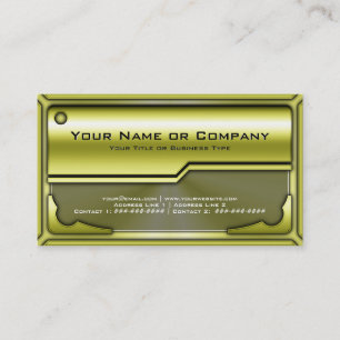 Cartão De Visita Placa metálica Hi Tech Faux versão 3 com logotipo