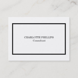 Cartão De Visita Placa mínima profissional em preto e branco