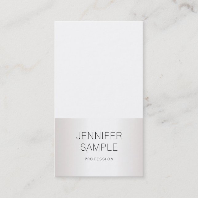 Cartão De Visita Placa profissional de Design de prata espessa e mo (Frente)