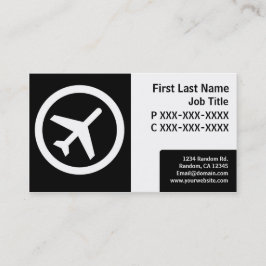 Cartão De Visita Placas de avião simples e preto moderno