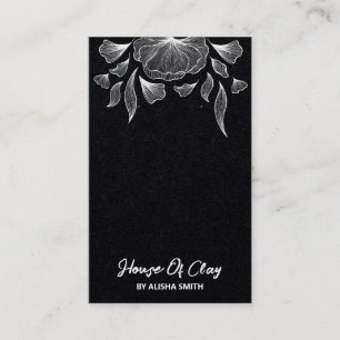 Cartão De Visita Placas de empacotamento de arte em linha preta