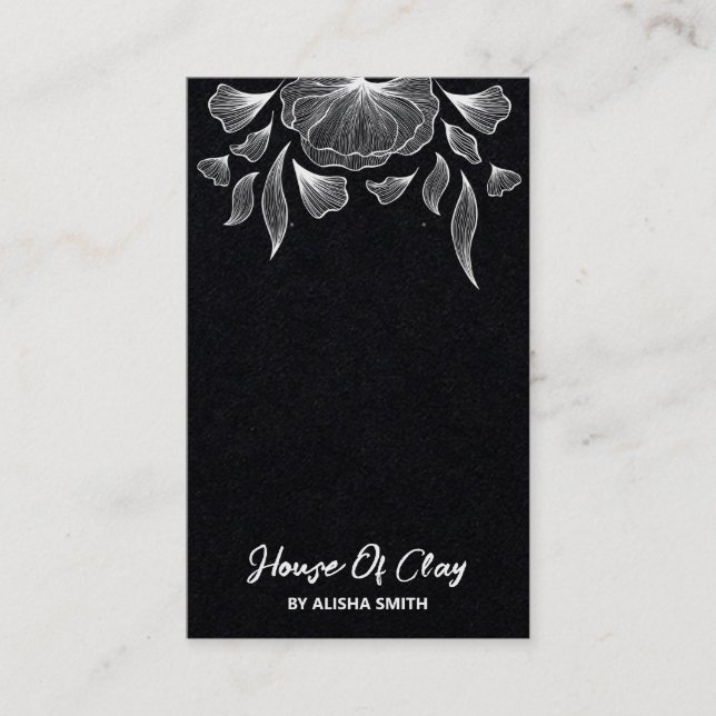 Cartão De Visita Placas de empacotamento de arte em linha preta (Frente)