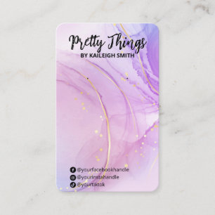 Cartão De Visita Placas de exibição com Roxo de Tinta Álcool