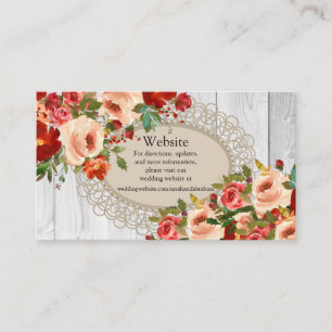 Cartão De Visita Placas de gabinete para site de casamento