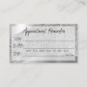 Cartão De Visita Placas Lembrete de Compromisso Grelha Glitter