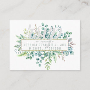 Cartão De Visita Placas RSVP Eucalyptus - Texto em ambos os lados