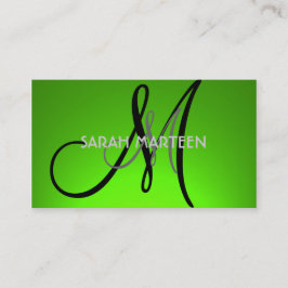 Cartão De Visita Placas simples de monograma personalizado brilhant