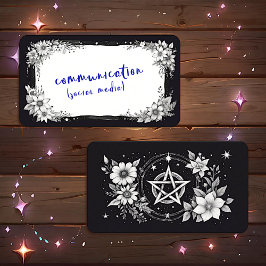Cartão De Visita Placas Vazio Floral Pentagram Oracle