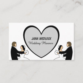 Cartão De Visita Planeador de Casamentos Bonitos de Coração Grande