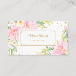 Cartão De Visita Planeador de Evento Botânico Cor de Água Floral
