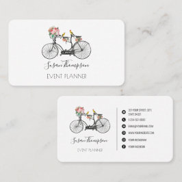 Cartão De Visita Planeador de Eventos de Flores de Bicicletas Român