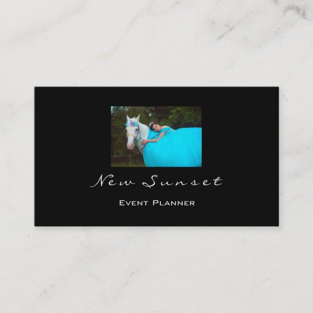 Cartão De Visita Planeador de Eventos de Fotografia White Elegant M (Frente)