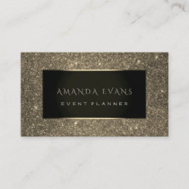 Cartão De Visita Planeador de Eventos - Espetáculo Preto com Glitte