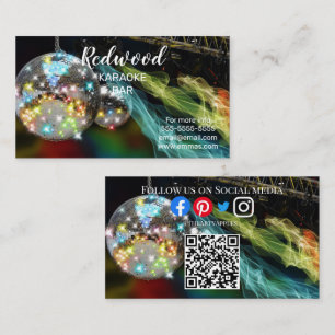 Cartão De Visita Planeador do DJ glow stick karaoke clube Bus