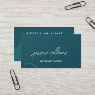 Cartão De Visita Planeador Simples Moderno de Casamento Teal