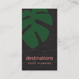 Cartão De Visita Planeamento de Evento Tropical de Monstera Verde