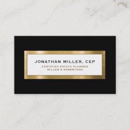 Cartão De Visita Planeamento Dourado Preto