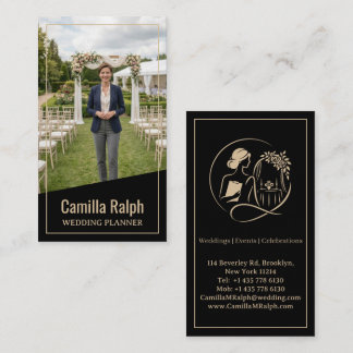 Cartão De Visita Planejador de Casamento com Foto e Logotipo Person