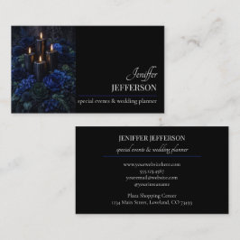 Cartão De Visita planejador de casamento de evento floral escuro
