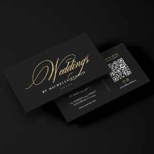 Cartão De Visita Planejador de Casamento de Luxo Boutique Elegante