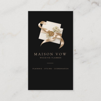 Cartão De Visita Planejador de Casamento Elegante